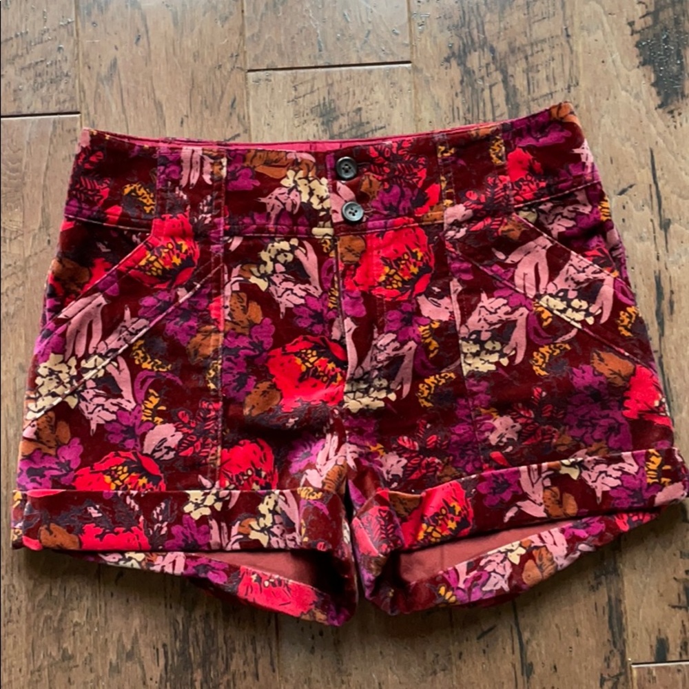 Fossil Red Velvet Shorts